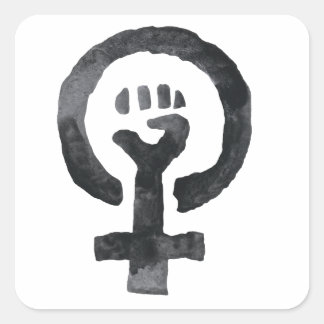 Pegatina Cuadrada Pegatinas Feminist Fist Fist Fist