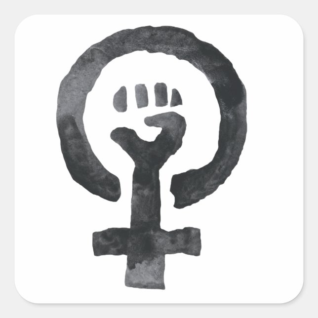 Pegatina Cuadrada Pegatinas Feminist Fist Fist Fist (Anverso)