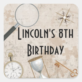 Pegatina Cuadrada Pegatinas Fiestas de Escape Personalizados