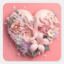 Pegatinas florales rosas del Día de la Madre