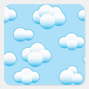 Pegatina Cuadrada Pegatinas Fluffy White Clouds