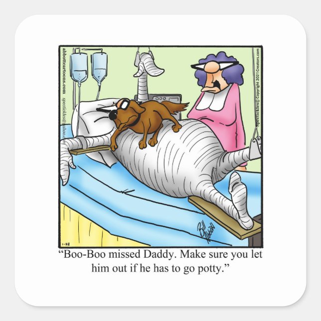 Pegatina Cuadrada Pegatinas graciosos de humor Mascota (Anverso)