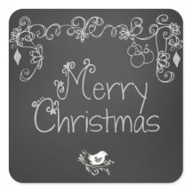 Pegatinas Gray Scrolls Chalkboard Holiday Star