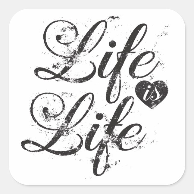 Pegatina Cuadrada Pegatinas invitan a citas sobre la vida (Anverso)