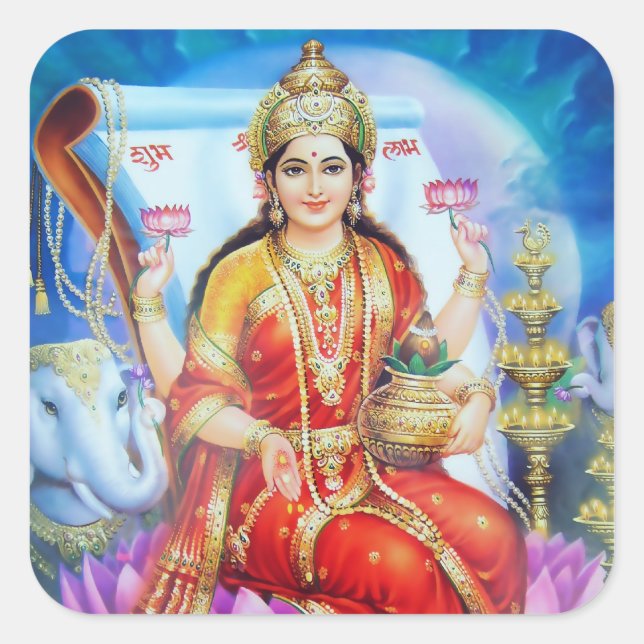 Pegatina Cuadrada Pegatinas Lakshmi Versión 1 (Anverso)