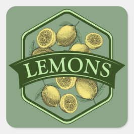 Pegatina Cuadrada Pegatinas LEMONS - Personalizable