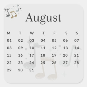 Pegatina Cuadrada Pegatinas mes del año - August (S'I) *2022