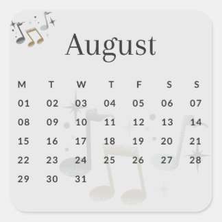Pegatina Cuadrada Pegatinas mes del año - August (S'I) *2022