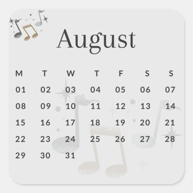 Pegatina Cuadrada Pegatinas mes del año - August (S'I) *2022 (Anverso)