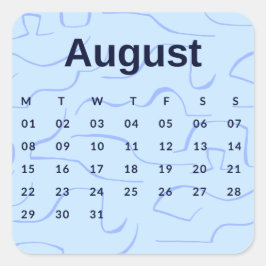Pegatina Cuadrada Pegatinas mes del año - August (S'K) *2022