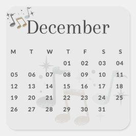 Pegatina Cuadrada Pegatinas mes del año - December (S'I) *2022