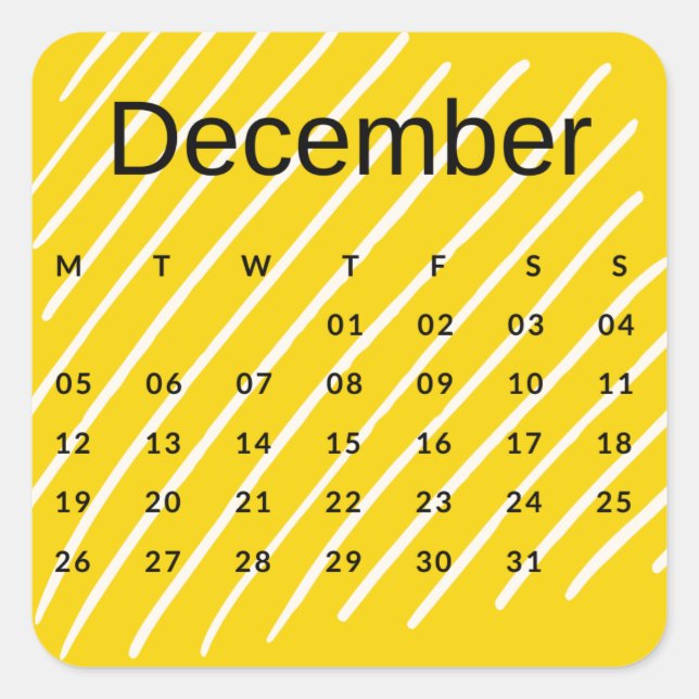 Pegatina Cuadrada Pegatinas mes del año - December (S'J) *2022 (Anverso)