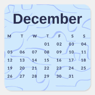 Pegatina Cuadrada Pegatinas mes del año - December (S'K) *2022