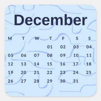 Pegatina Cuadrada Pegatinas mes del año - December (S'K) *2022