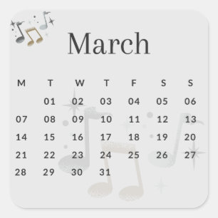 Pegatina Cuadrada Pegatinas mes del año - March (S'I) *2022