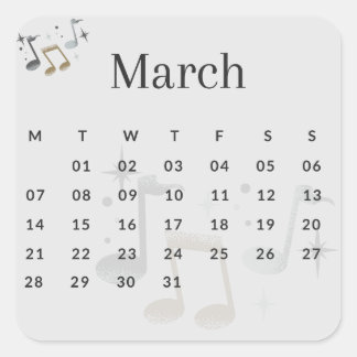 Pegatina Cuadrada Pegatinas mes del año - March (S'I) *2022