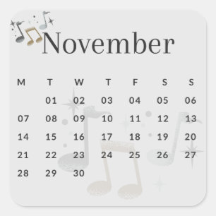 Pegatina Cuadrada Pegatinas mes del año - November (S'I) *2022