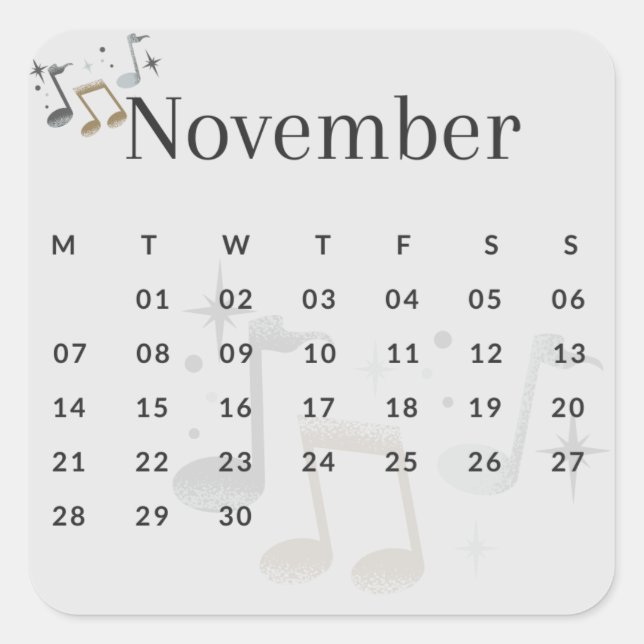 Pegatina Cuadrada Pegatinas mes del año - November (S'I) *2022 (Anverso)