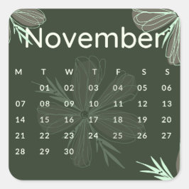 Pegatina Cuadrada Pegatinas mes del año - November (S'L) *2022