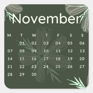 Pegatina Cuadrada Pegatinas mes del año - November (S'L) *2022