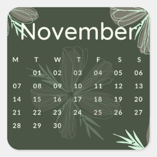 Pegatina Cuadrada Pegatinas mes del año - November (S'L) *2022
