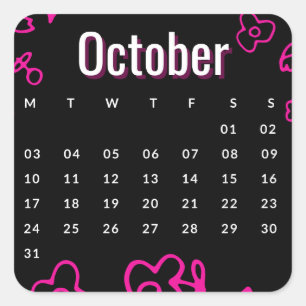 Pegatina Cuadrada Pegatinas mes del año - October (S'D)