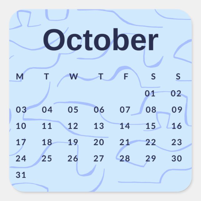 Pegatina Cuadrada Pegatinas mes del año - October (S'K) *2022 (Anverso)
