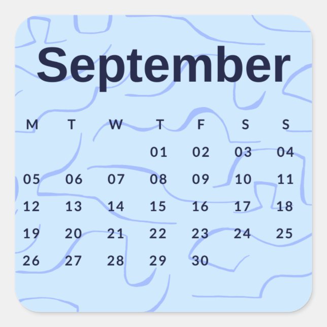 Pegatina Cuadrada Pegatinas mes del año - September (S'K) *2022 (Anverso)