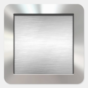 Pegatina Cuadrada Pegatinas Metalizado con marco plateado