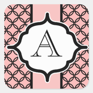 Pegatina Cuadrada Pegatinas Monogramas de Black Lace