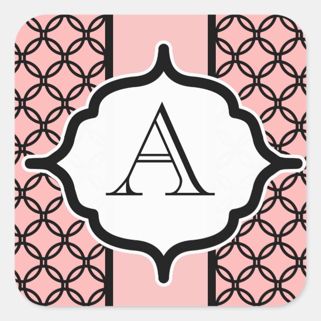 Pegatina Cuadrada Pegatinas Monogramas de Black Lace (Anverso)