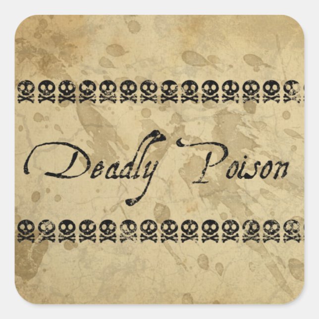 Pegatina Cuadrada Pegatinas mortales del veneno (cuadrado) (Anverso)