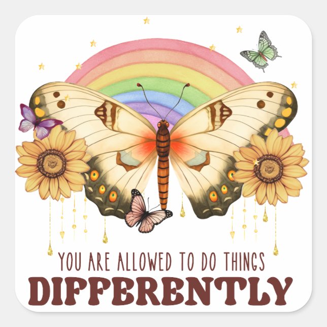 Pegatina Cuadrada Pegatinas motivacionales (Anverso)