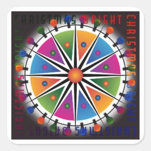 Pegatina Cuadrada Pegatinas navideñas brillantes