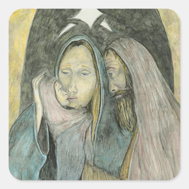 Pegatina Cuadrada Pegatinas navideñas de la Natividad (Anverso)