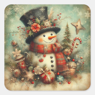 Pegatina Cuadrada Pegatinas navideños clásicos