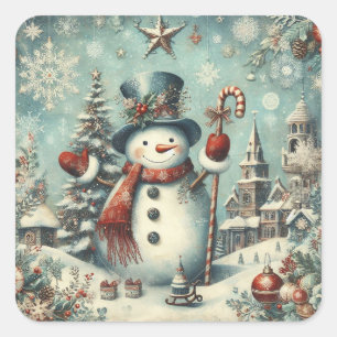 Pegatina Cuadrada Pegatinas navideños clásicos