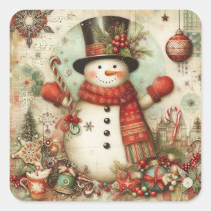 Pegatina Cuadrada Pegatinas navideños clásicos