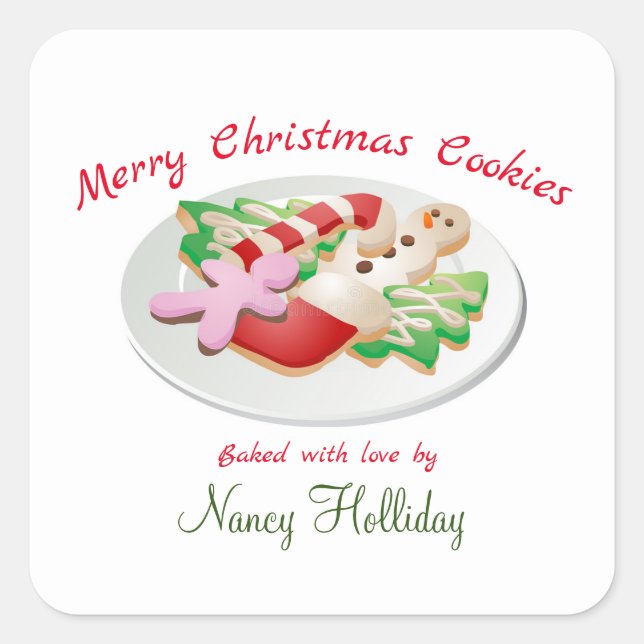 Pegatina Cuadrada Pegatinas navideños navideños de navidad (Anverso)