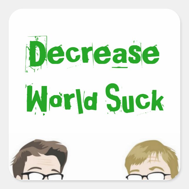 Pegatina Cuadrada pegatinas nerviosos (Anverso)