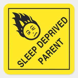 Pegatina Cuadrada Pegatinas Padres Privados De Sueño