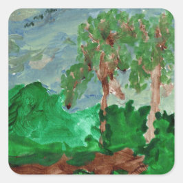 Pegatina Cuadrada Pegatinas paisajistas pacíficos