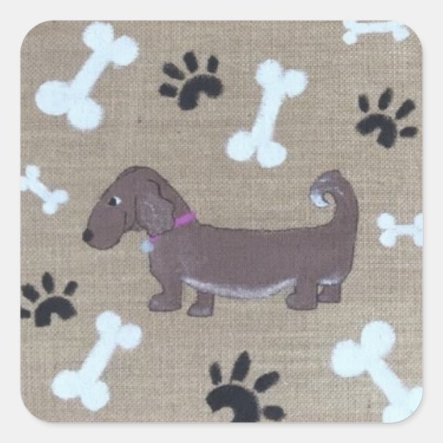 Pegatina Cuadrada Pegatinas para amantes de los perros (Anverso)