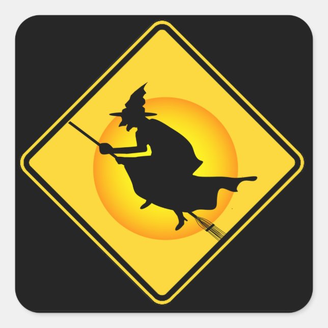 Pegatina Cuadrada Pegatinas para brujas de Halloween (Anverso)