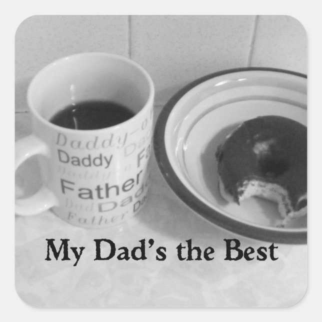 Pegatina Cuadrada pegatinas para papá (Anverso)
