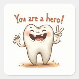 Pegatina Cuadrada Pegatinas para pequeños pacientes dentistas