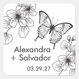 Pegatina Cuadrada Pegatinas personalizadas para recuerdos de jardín 