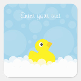 Pegatina Cuadrada Pegatinas personalizado Duck Shower