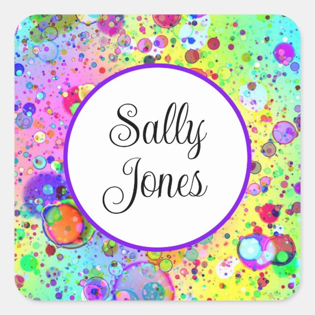 Pegatina Cuadrada Pegatinas personalizados (Anverso)