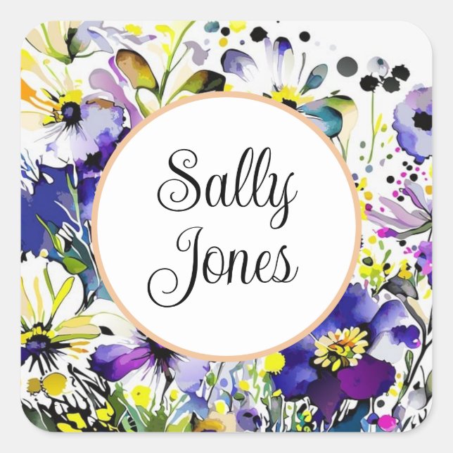 Pegatina Cuadrada Pegatinas personalizados (Anverso)